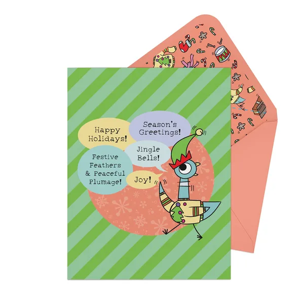 The Pigeon Festive Feathers and Peaceful Plumage! Greeting Card poster