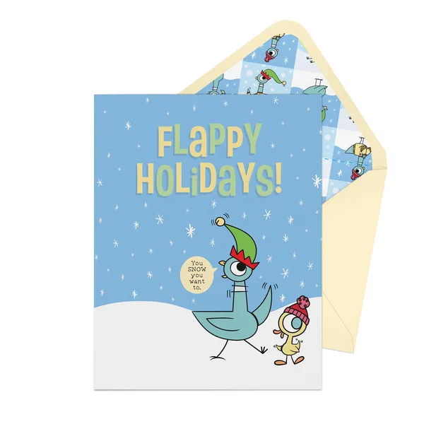 The Pigeon Flappy Holidays! Greeting Card poster
